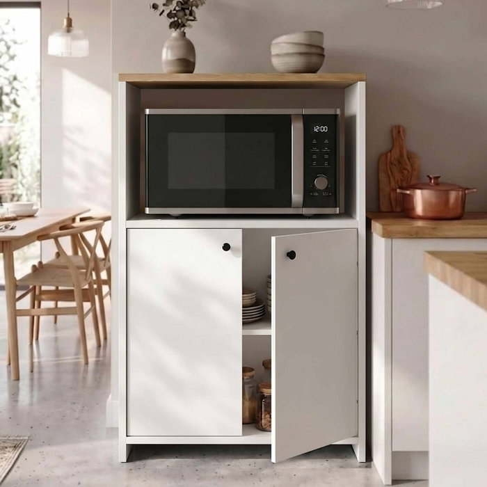 Hanah Home Armario Multiusos Vrn1-Sw Natural y Blanco Hanah Home Armario Multiusos Vrn1-Sw Natural y Blanco